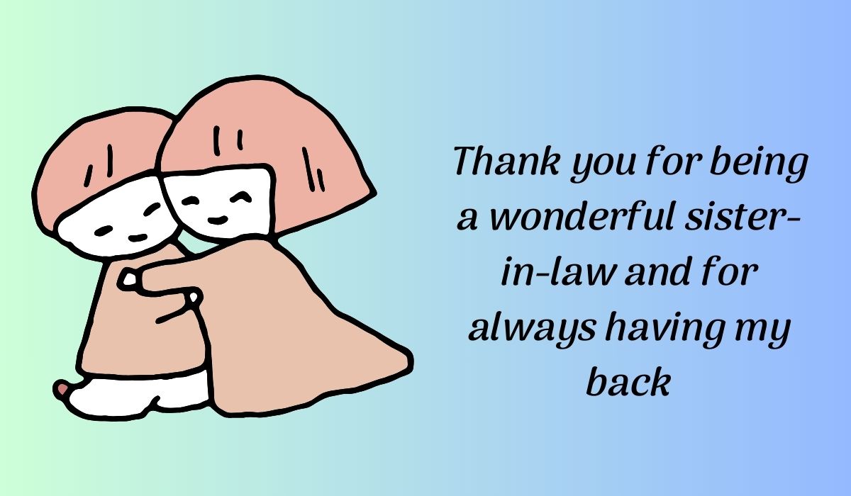 Thank You notes for Sister in Law